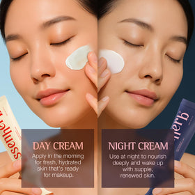 ESSENHERB Float It night cream jar top view, rich soothing formula benefit
