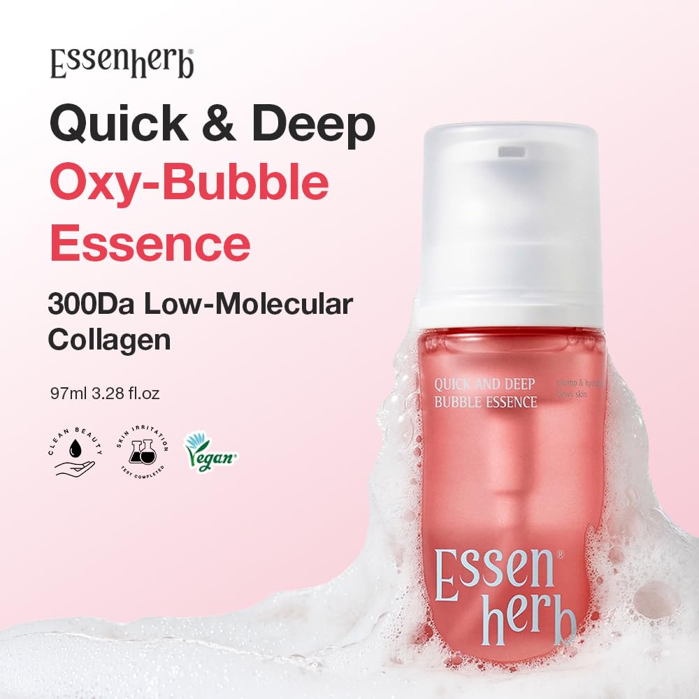 ESSENHERB pump and bottle detail highlighting easy dispensing and control