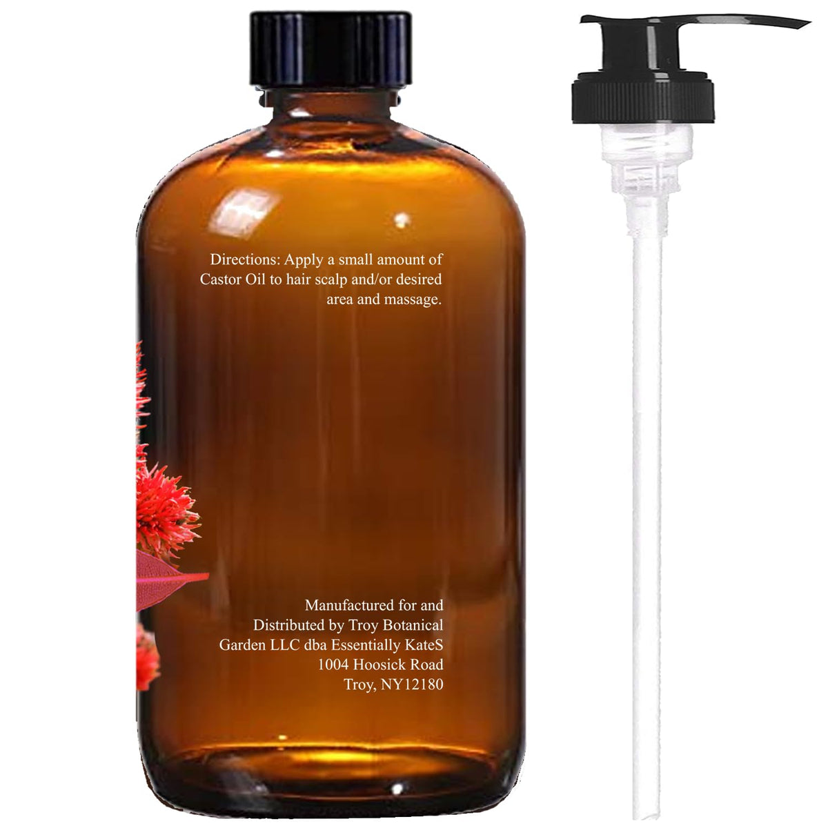 Essentially KateS pump dispensing castor oil for mess-free application benefit