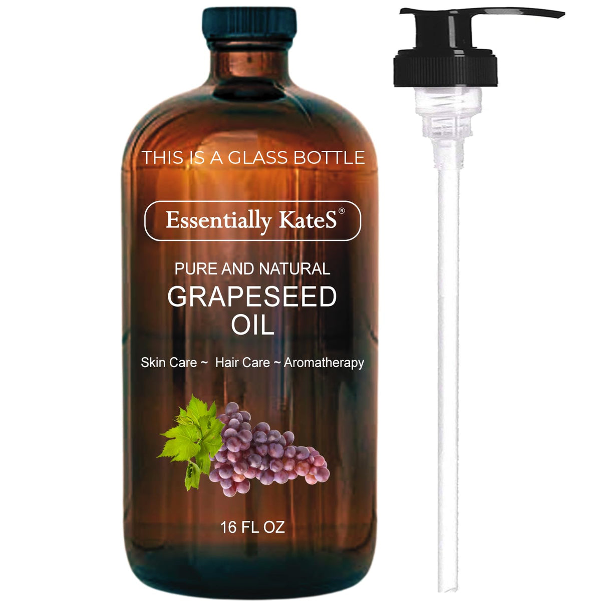 Essentially KateS front bottle view showing label and pump, ideal for easy dispensing