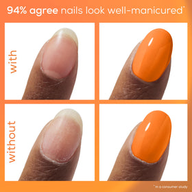 essie application on fingernail demonstrating easy drop application and faster prep