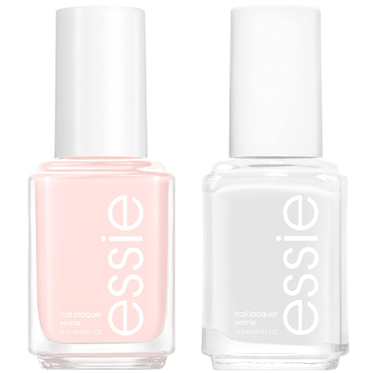 essie kit front packaging showing both Ballet Slippers and Blanc benefits easy French mani