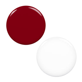 essie color swatch on nail wheel illustrating deep magenta burgundy hue