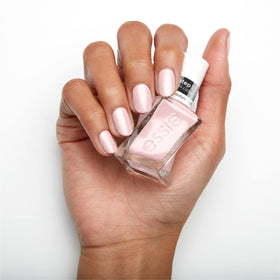 essie Wearing Hue with Gel Couture top coat showing intense gel-like shine