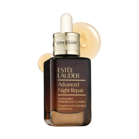 Estée Lauder front packaging showing serum bottle and brand, promotes trusted nighttime repair