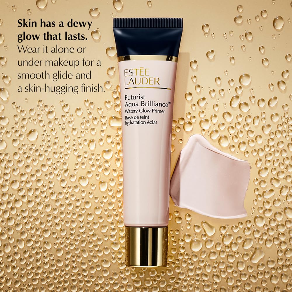 Estée Lauder primer in hand to show travel-size scale and portability