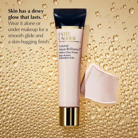 Estée Lauder primer in hand to show travel-size scale and portability