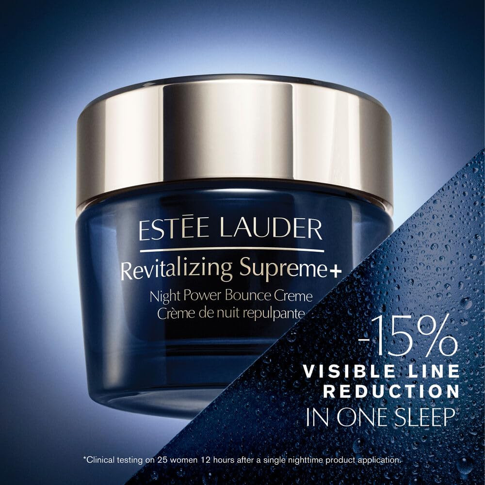Estée Lauder cream on hand being smoothed onto skin for overnight plumping
