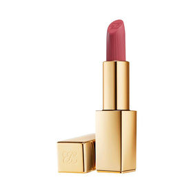 Estée Lauder lipstick front packaging showing elegant gold case and shade