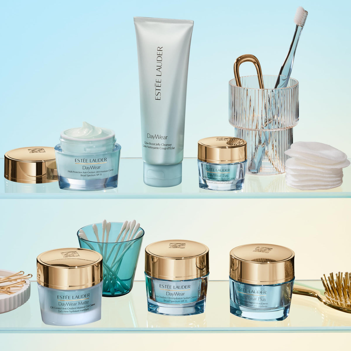 Estée Lauder after cleanse skin results showing smoother, luminous complexion