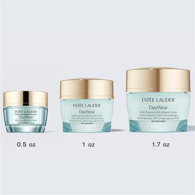Estée Lauder product on morning countertop beside makeup highlighting daytime use