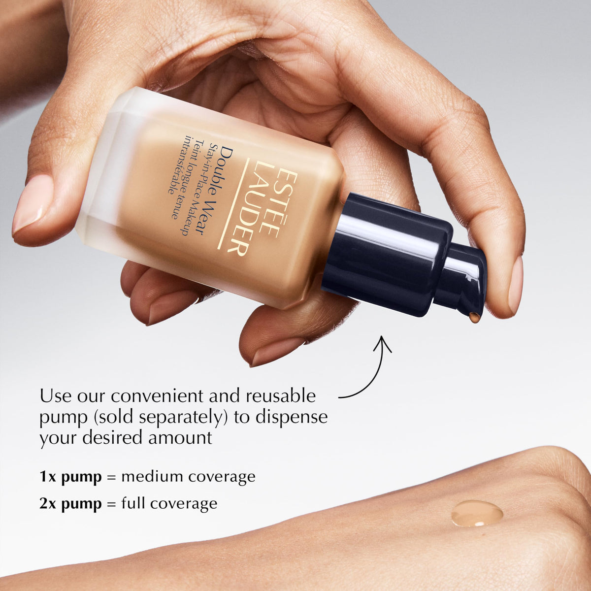 Estée Lauder before and after forehead close-up showing reduced pore appearance