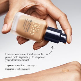 Estée Lauder before and after forehead close-up showing reduced pore appearance