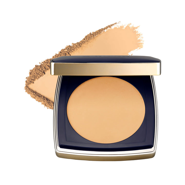 Estée Lauder compact front view showing sleek packaging and portability benefit