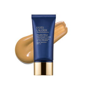 Estée Lauder bottle front view shows branding and full coverage benefits