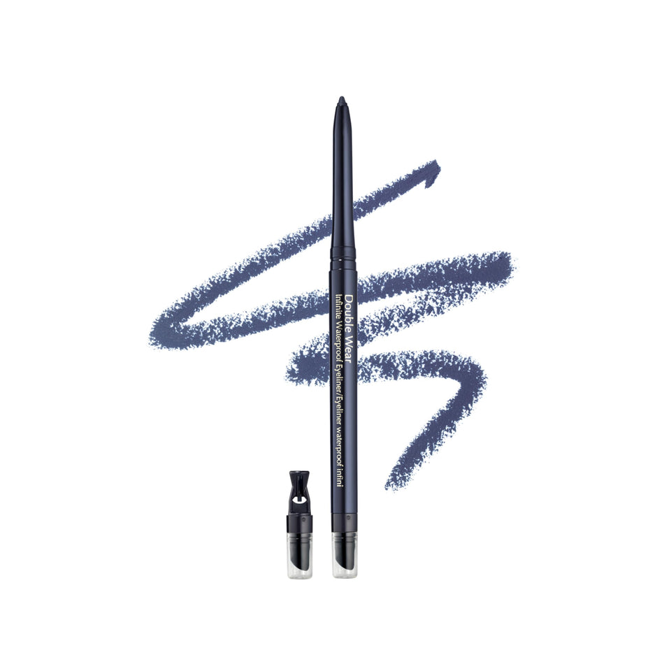Estée Lauder pencil front packaging showing indigo shade and benefits