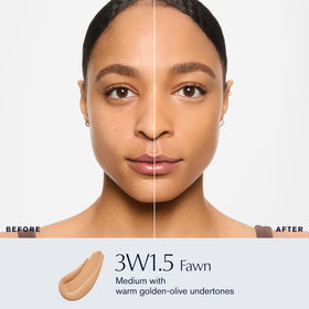 Estée Lauder bottle open with product dispensing for controlled application