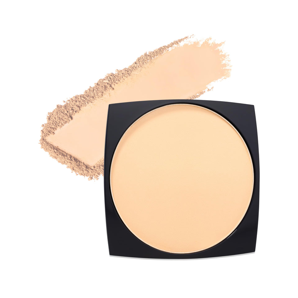 Estée Lauder refill pan front view showing shade 2N2 buff and matte finish benefit