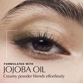 Estée Lauder applied on eyelid showing sculpted shimmer, enhances eye definition benefit