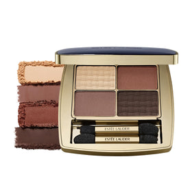 Estée Lauder front view of closed compact showing sleek packaging and portability