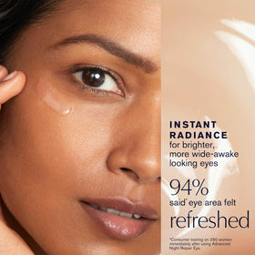 Estée Lauder hand application illustrating fast-absorbing formula and smoothing action