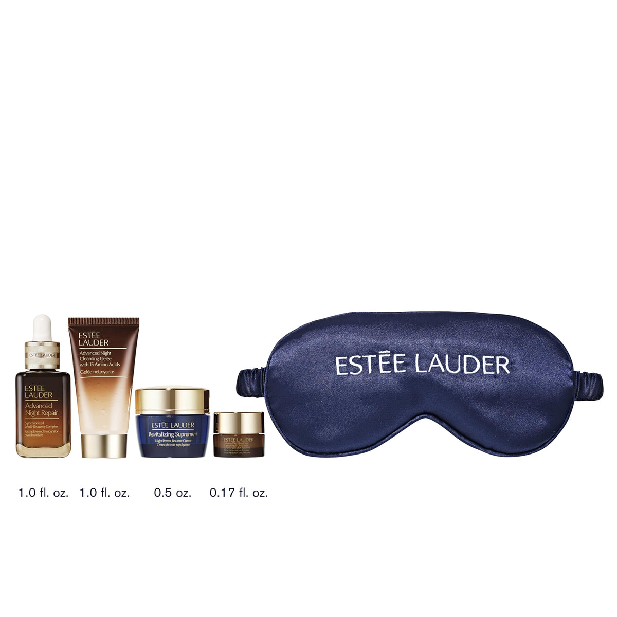 Estée Lauder eye mask applied in a bedtime setting providing targeted overnight hydration