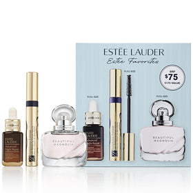 Estée Lauder front packaging of the gift set showing all three products for gifting