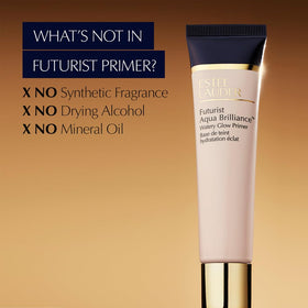 Estée Lauder primer applied on hand demonstrating spreadability and dewy plump look