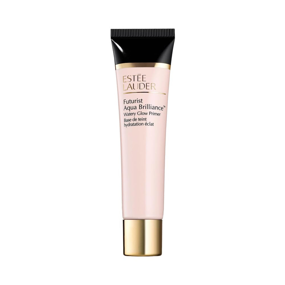 Estée Lauder front packaging of Aqua Brilliance primer showing product name and size benefits