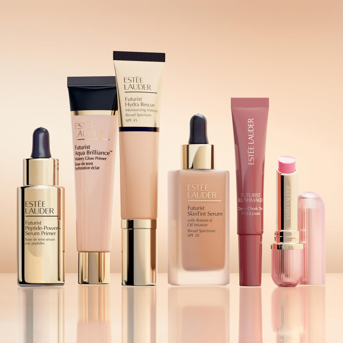 Estée Lauder lifestyle scene in a makeup bag conveying travel-friendly radiance
