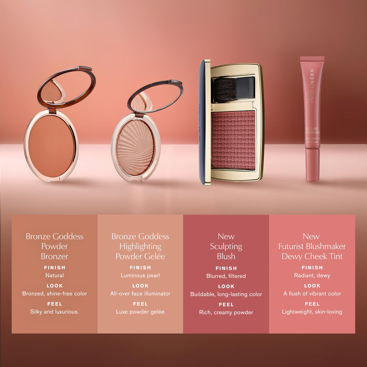 Estée Lauder blushmaker beside a coin to show 0.34 ounce scale and convenience