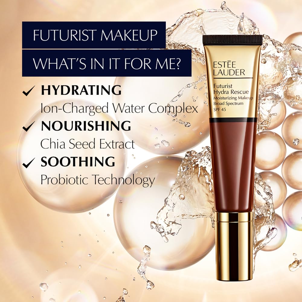 Estée Lauder label close-up showing SPF45 and ingredient callouts