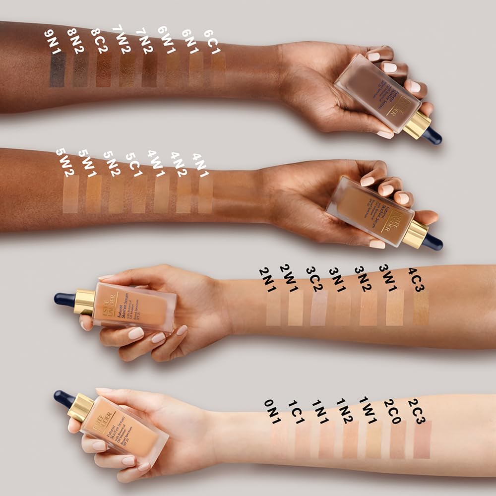 Estée Lauder swatch on skin showing light coverage and natural radiance