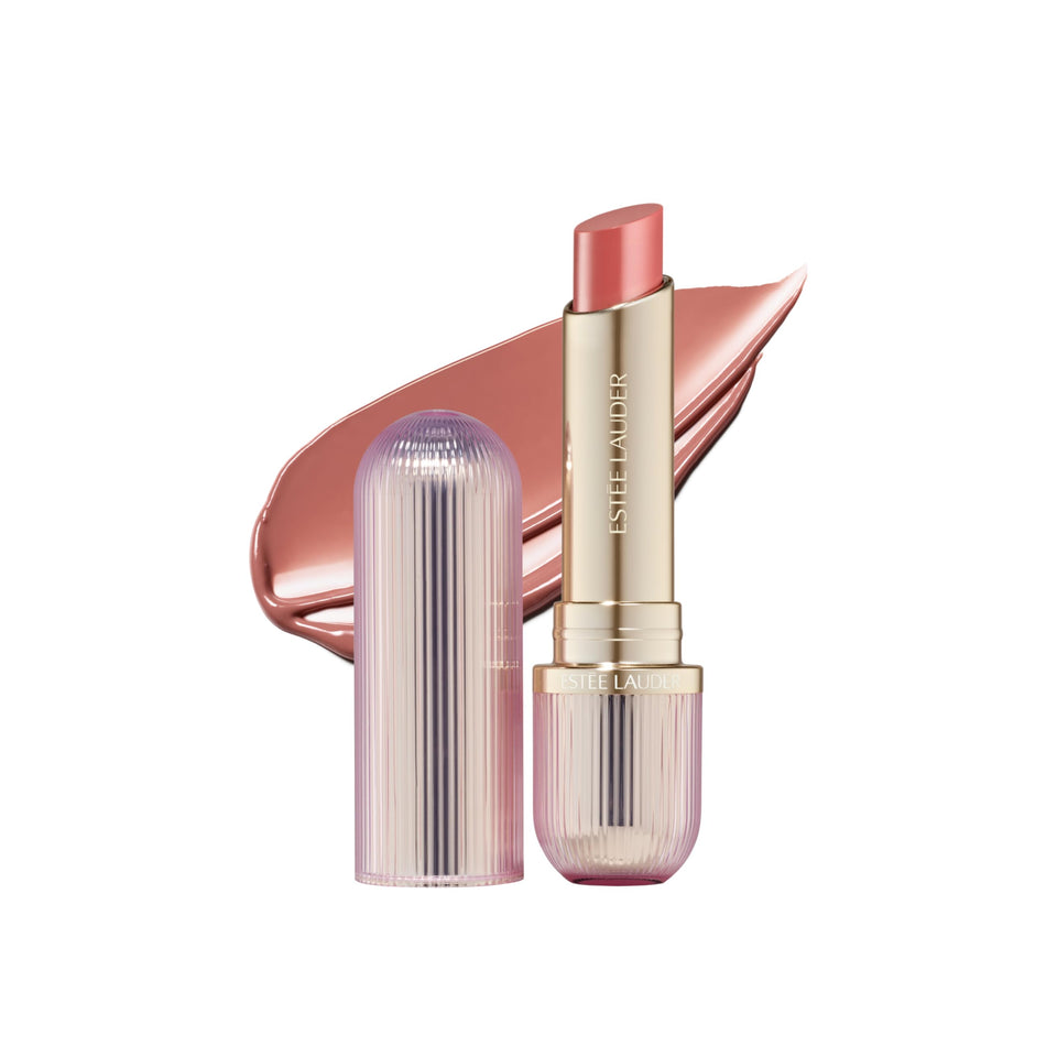 Estée Lauder front packaging showing elegant tinted lip balm for shelf appeal