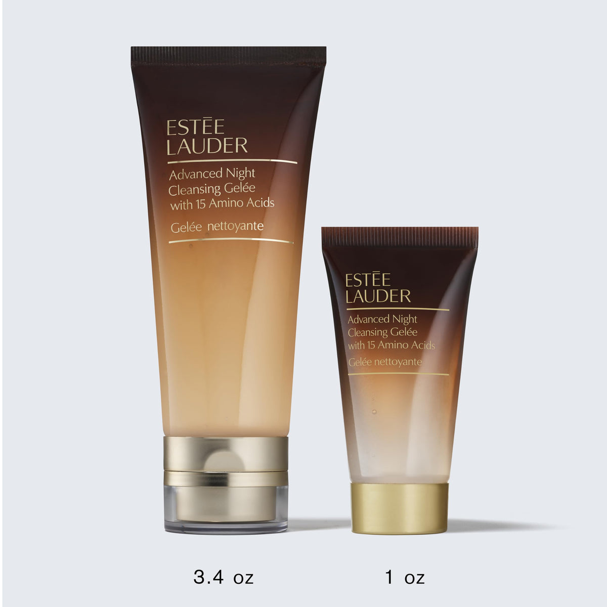 Estée Lauder product being applied with wet hands, illustrates easy gel-to-foam use