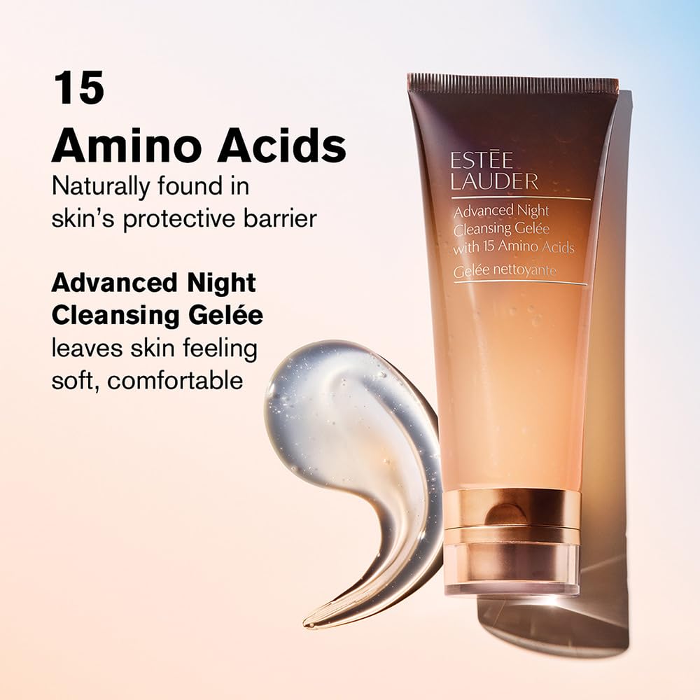 Estée Lauder ingredient label close-up listing 15 amino acids, underscores barrier support
