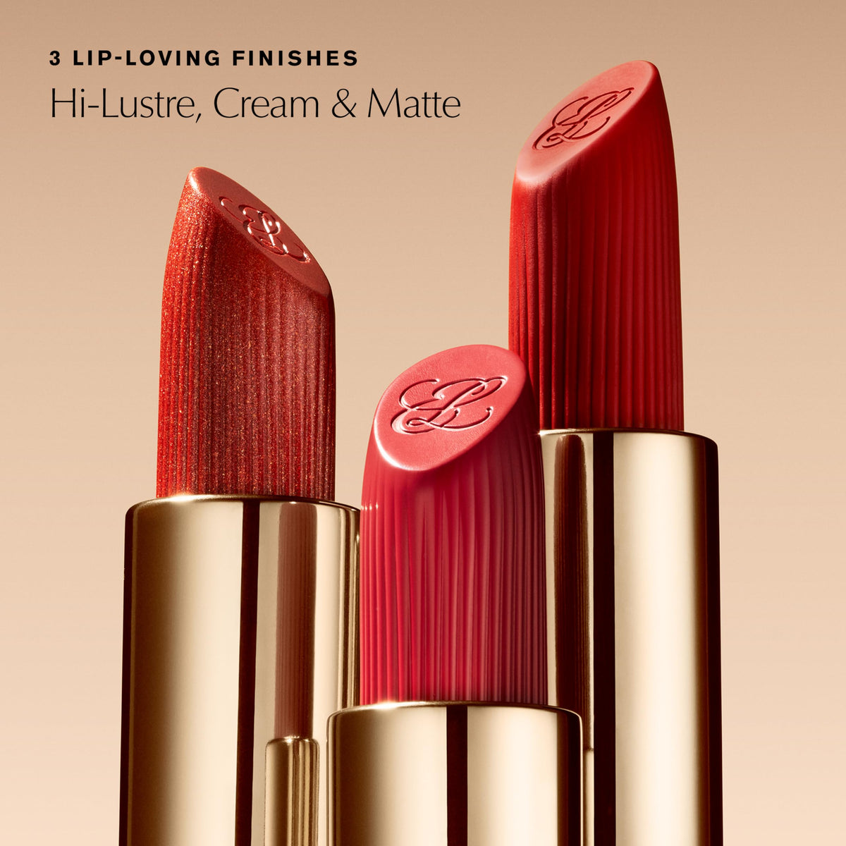 Estée Lauder gold case open with magnetic cap showing secure travel-ready design