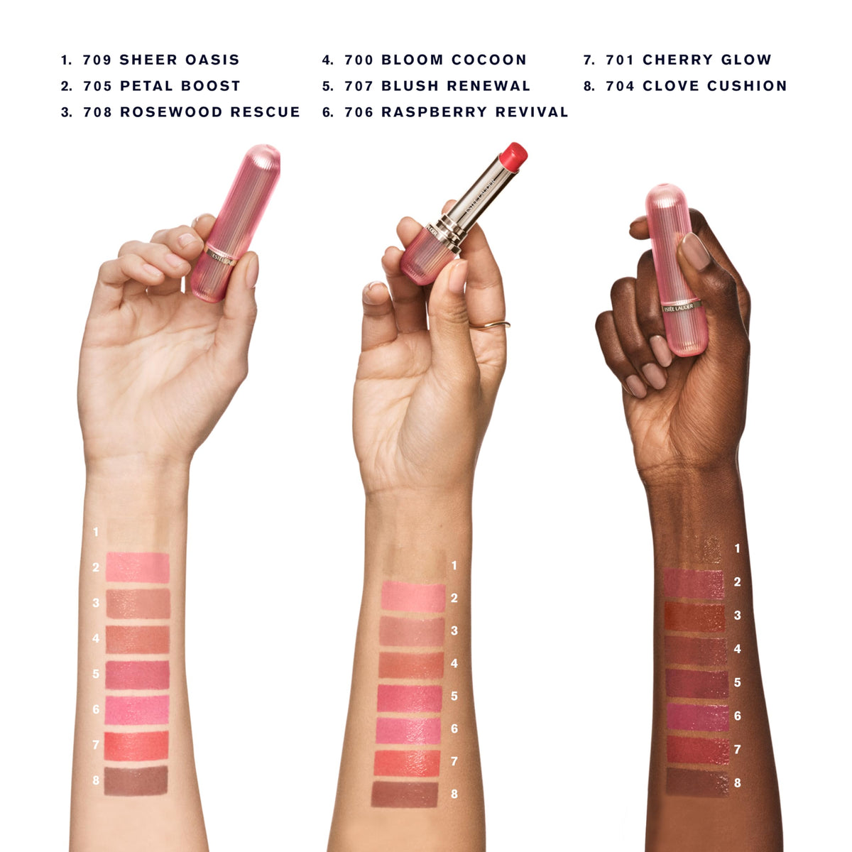 Estée Lauder balm being applied to lips to show instant smooth, plumping effect