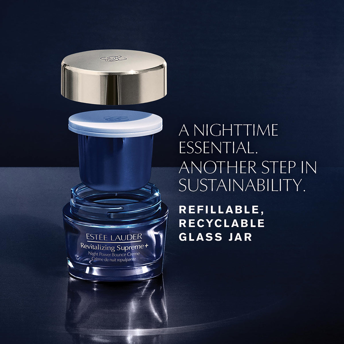Estée Lauder Moringa and hibiscus ingredient display illustrating botanical support for collagen