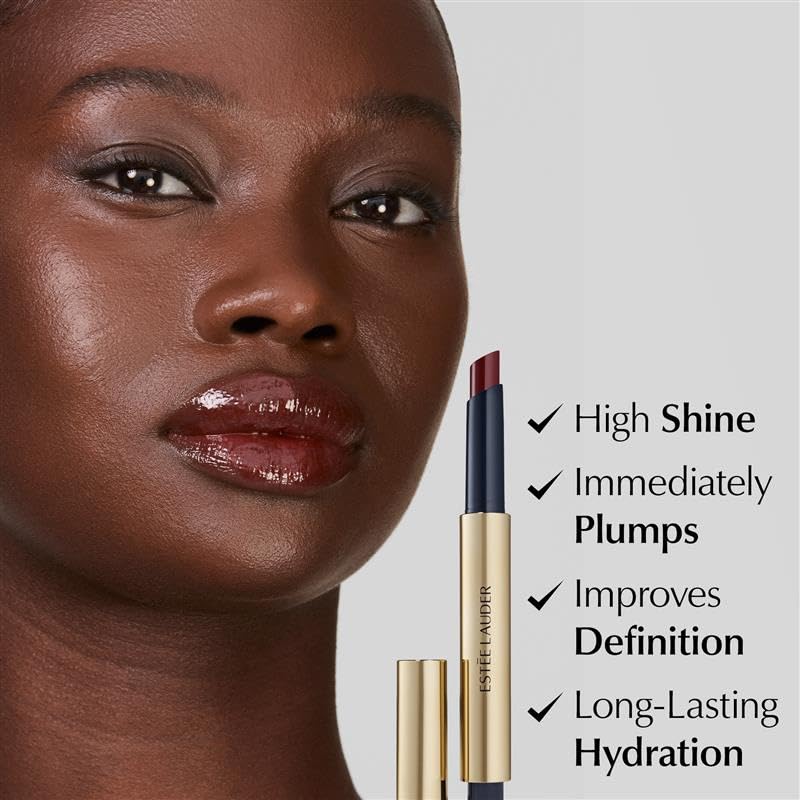 Estée Lauder model wearing Melted Mauve showing plumping luminous effect