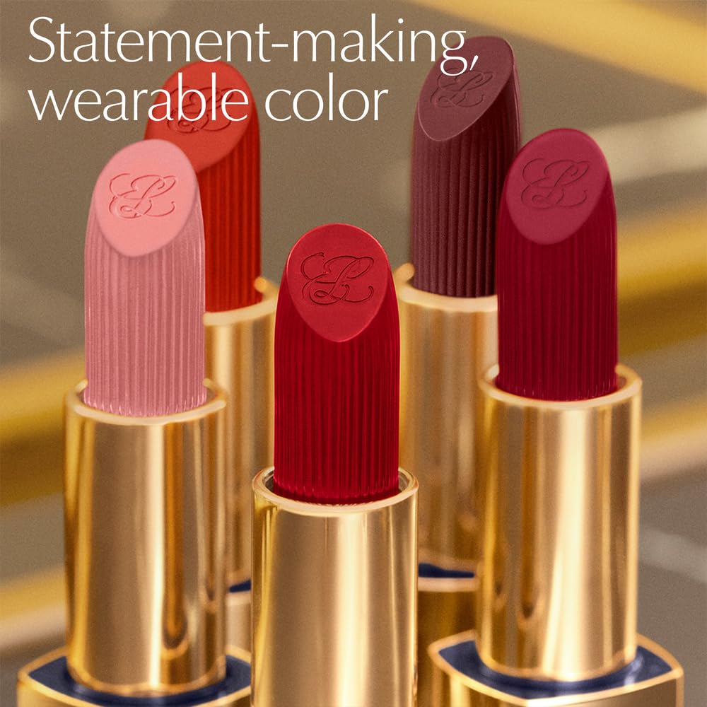Estée Lauder lipstick bullet close-up highlighting sculpted tip for precise application