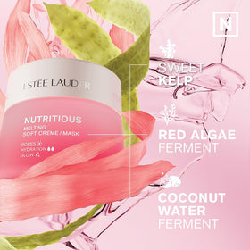 Estée Lauder cream on fingertip demonstrating lightweight spread and absorption