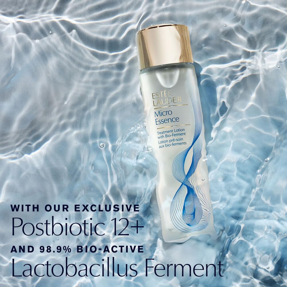 Estée Lauder Micro Essence pouring texture demonstrating lightweight hydration and quick absorption