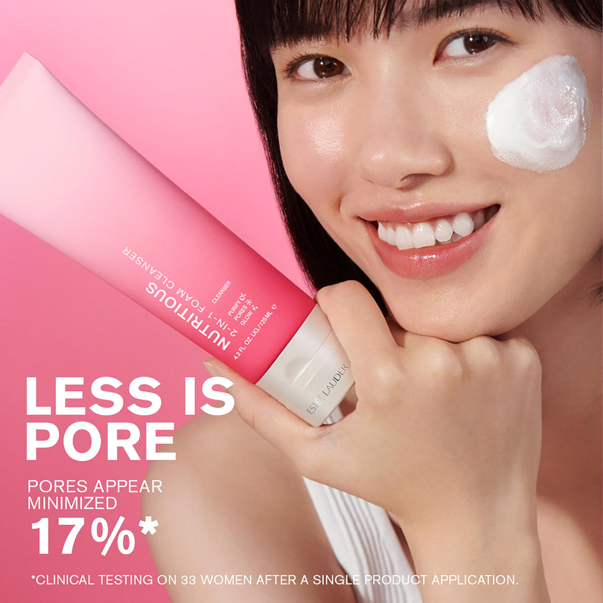 Estée Lauder Nutritious foam texture close-up highlighting gentle cleanse