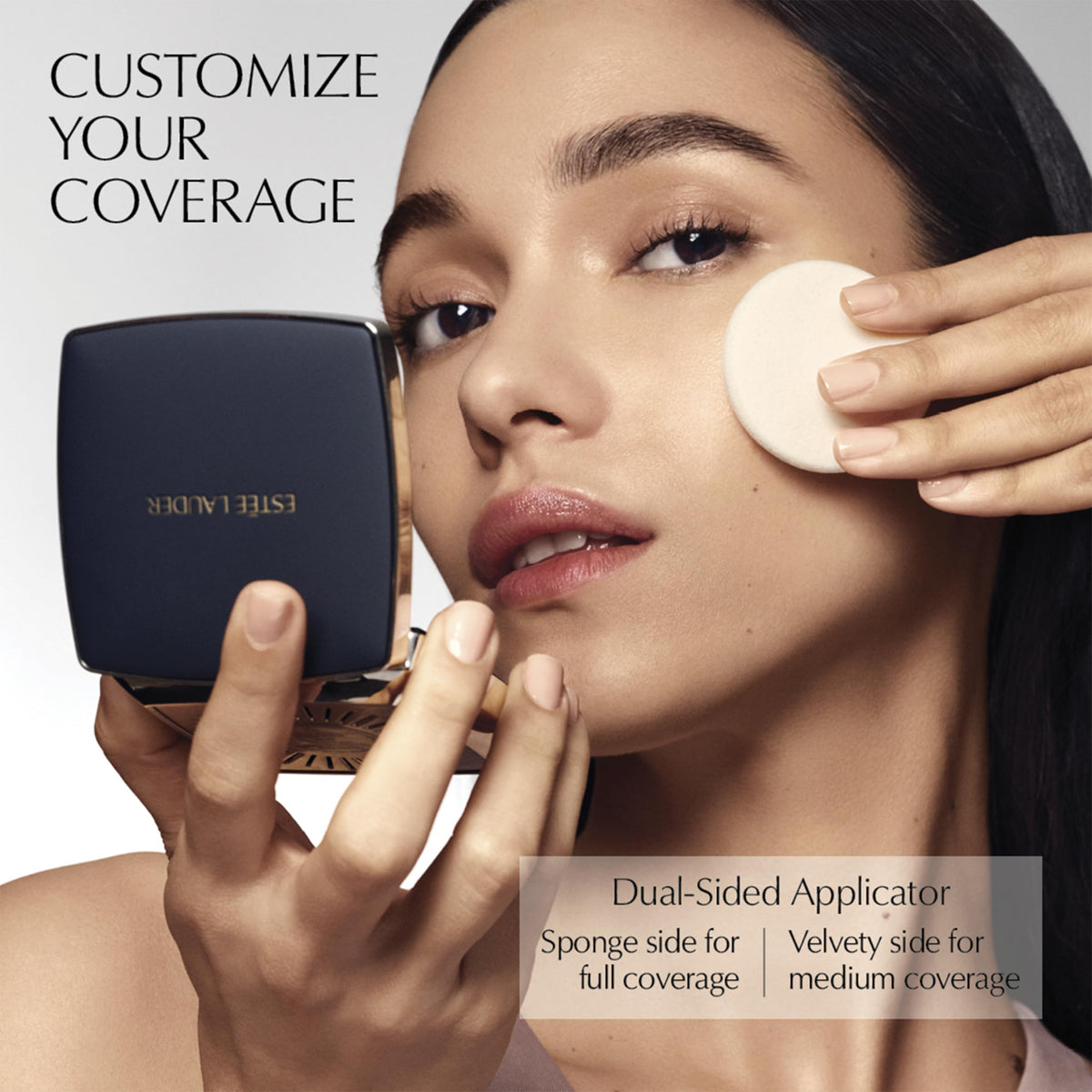 Estée Lauder open compact pan view revealing micro-fine powder finish