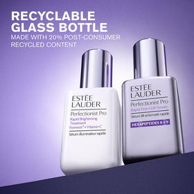 Estée Lauder pump dispensing serum to reveal silky peptide-rich texture and quick absorption