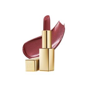 Estée Lauder lipstick front packaging showing shade and shimmer benefit