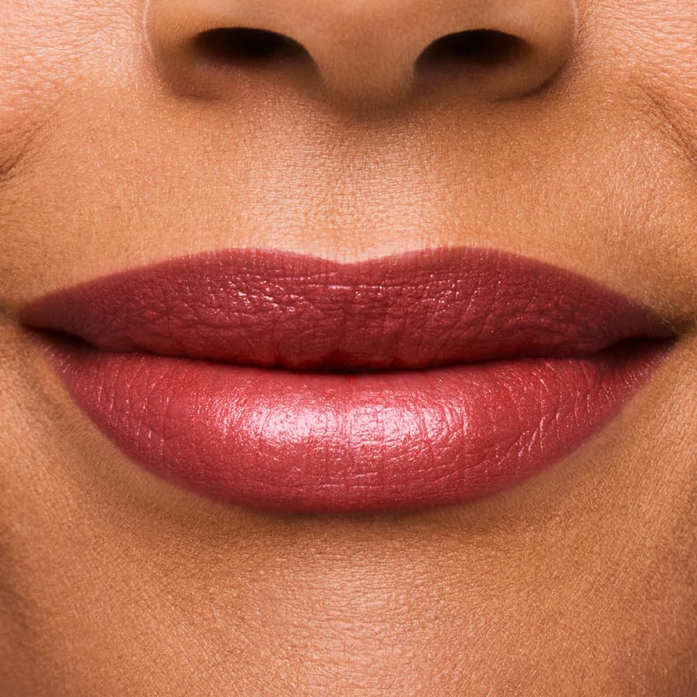Estée Lauder texture swipe of Rebellious Rose on skin showing shimmer finish and smooth hydration