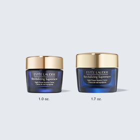 Estée Lauder glass jar on surface emphasizing recyclable packaging and sustainable choice