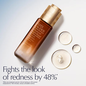 Estée Lauder Rescue Solution in bathroom routine scene promoting daily calming and layering